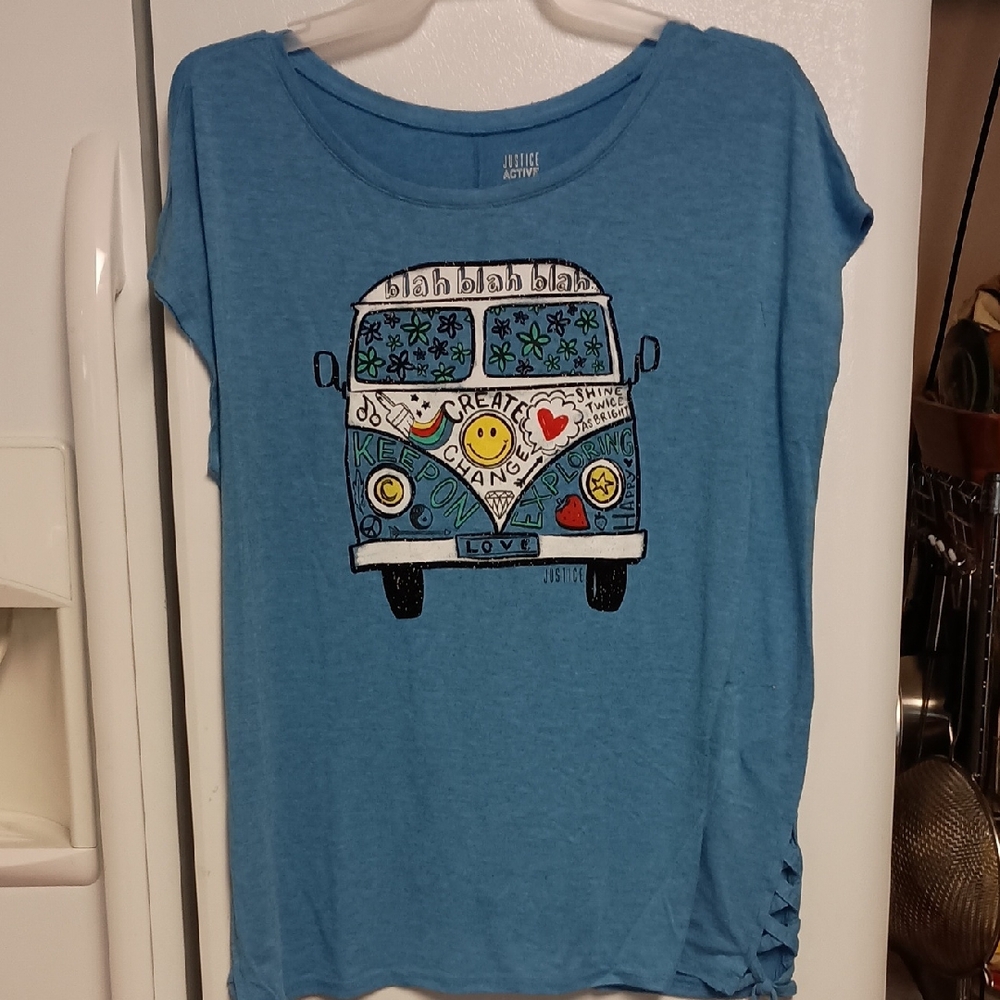 Justice Blue Kids' T-Shirt with Van Graphic